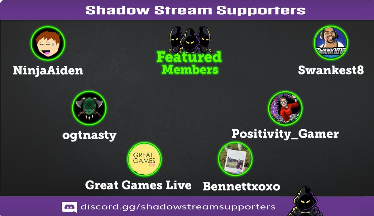 It's that wonderful time again! Say hello to this week's Featured Members!! They've gone above and beyond this past week, so let's hype them up!

#shadowstreamers #twitchstreamers #twitch #shadow_streamz