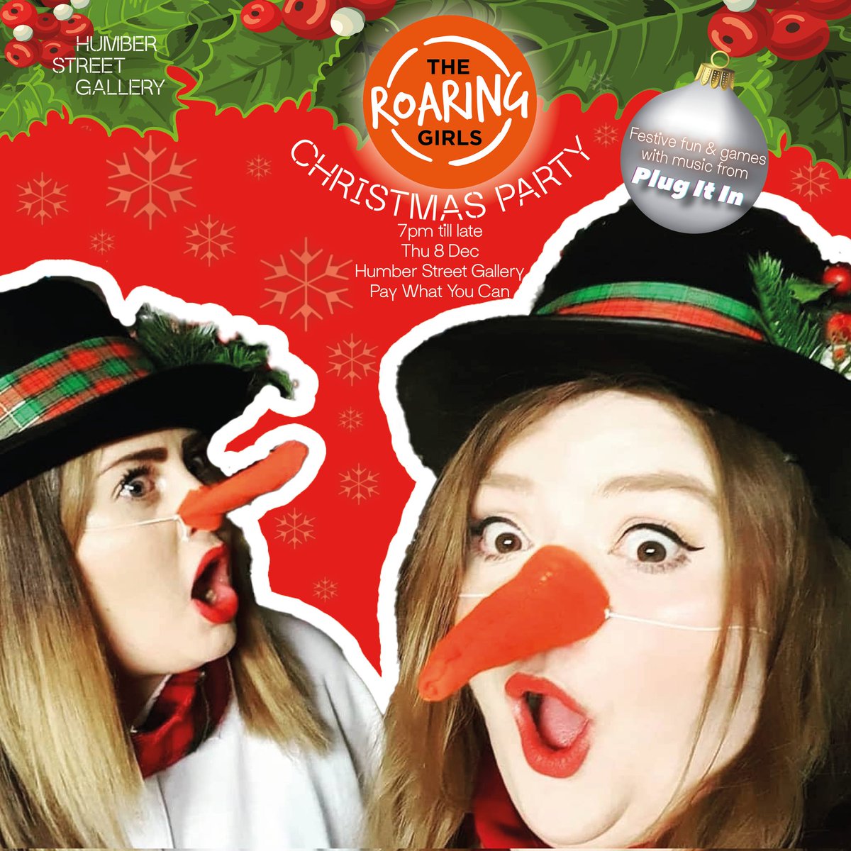 theroaringgirls's tweet photo. It's time for a good, old fashioned knees up! 💃

On Thursday 8th December at @humberstgallery, we'll be putting on the most festive, Roaring Girls shindig you can think of. 

🎟 are pay what you can!
https://t.co/kcp7fQ63PA https://t.co/AvUPeeWHyv