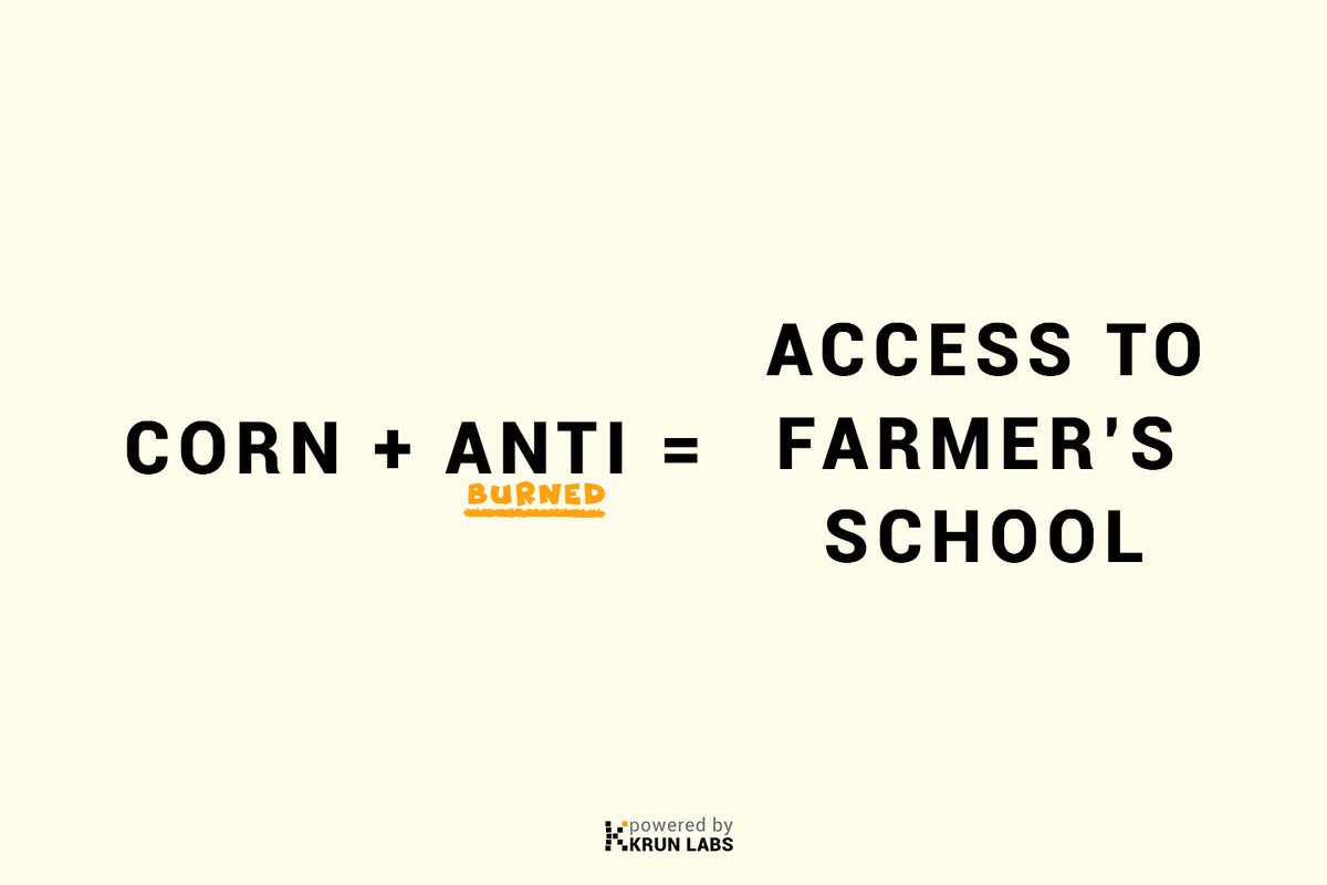 corntownwtf's tweet photo. Farmer's School is mainly for non holders:

We do not encourage holders to apply as they will be accepted through ANTI. You can apply if you want to.

ANTI, when burned, will allow you to get "something" before Christmas. This "something" is the key to access farmer's school. https://t.co/vEpinQ4YB3