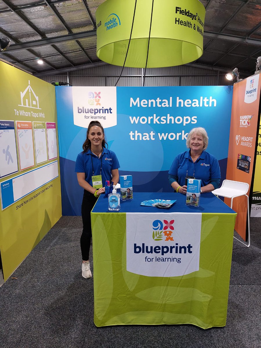 learnBlueprint's tweet photo. We're at @FieldaysNZ this week talking about mental health and wellbeing. You'll find us in the Hauora Taiwhenua Health and Wellbeing Hub, site HW40 so stop by for a chat. It's a great spot to avoid the rain! https://t.co/Xdh1azVrHk