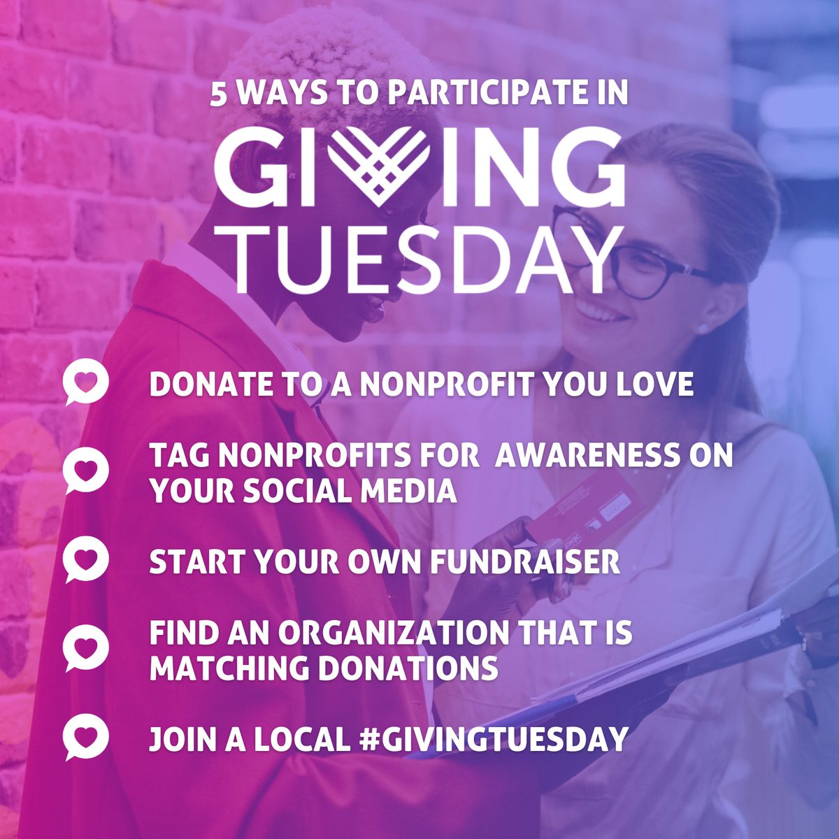 It's not too late to participate in #GivingTuesday ❤️ 🤲

Here are 5 ways to support all the amazing movements that GivingTuesday supports, day in and day out.

Like if you've participated in GivingTuesday! 💟

#givingtuesday #fanaticalsupport #fundraising #donations
