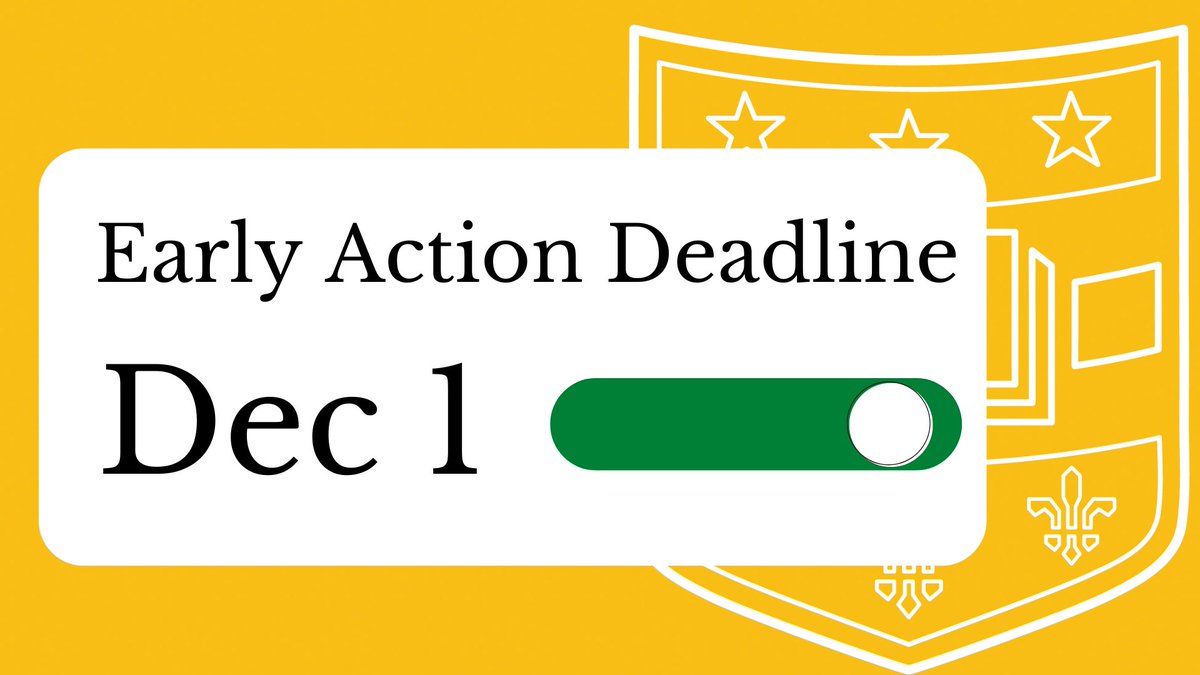 Our early action deadline is this Thursday, December 1. Students who submit by the Dec 1 deadline can expect an admissions & scholarship decision by Feb 1. Helpful timeline: ow.ly/UTiz50LQwJF. ❓- Email brownadmissions@wustl.edu #socialwork #publichealth #socialpolicy