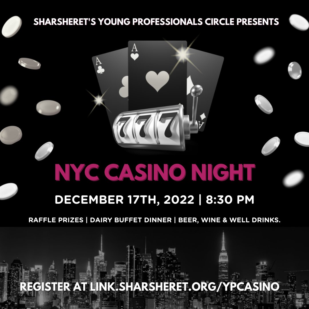 Sharsheret's Young Professionals Circle Casino Night is back on 12/17 🃏 🎲 Join us for a fun and meaningful evening of casino games, raffle prizes, food and drinks. Hurry! Prices go up on December 1st. 🎰 Register here: link.sharsheret.org/YPCasino