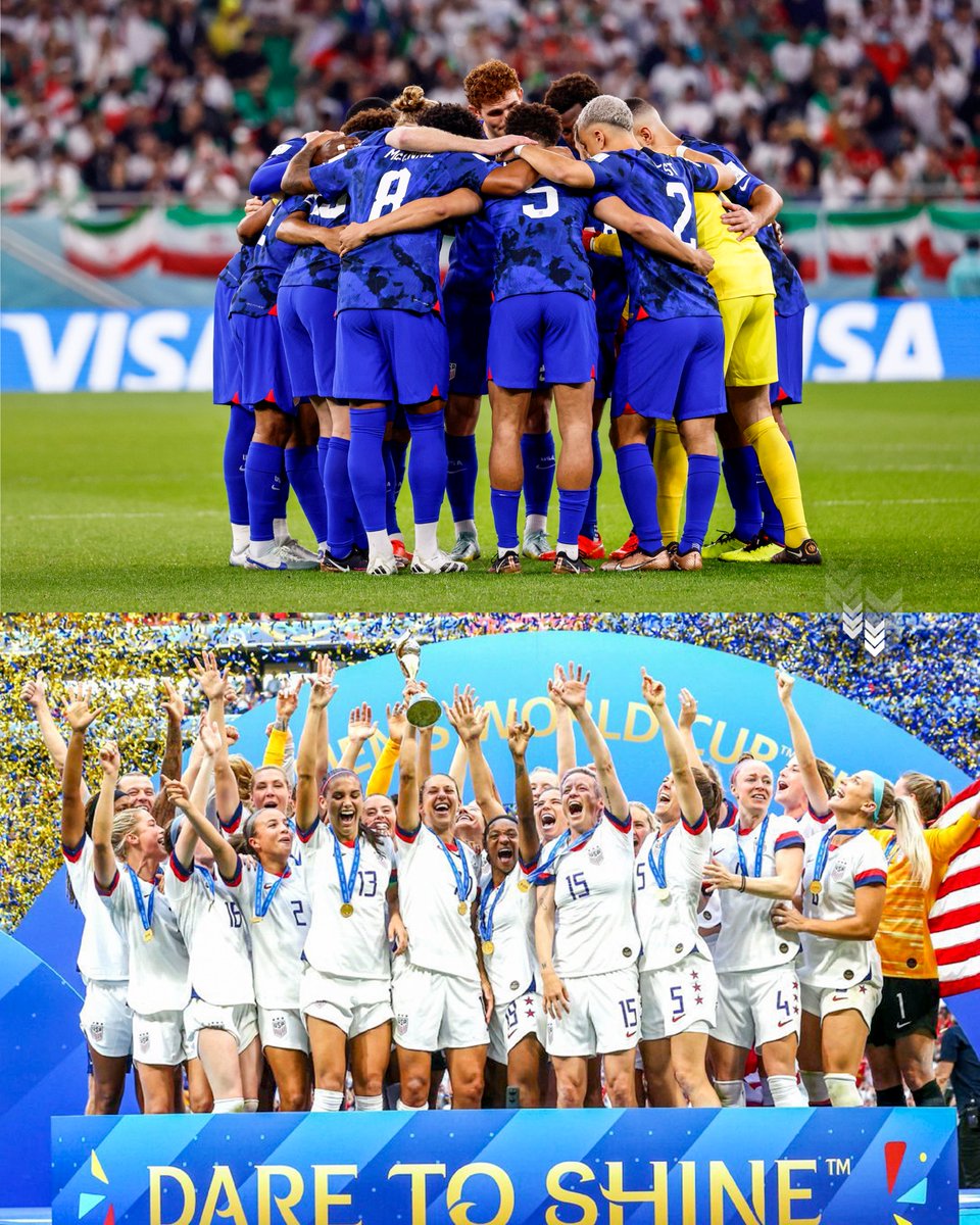 Because of US Soccer's new equal pay agreement, men and women split World Cup prize money.

With the USMNT advancing today, the two teams will each receive $6.5 million minimum.

That's more than the USWNT got for winning both the 2015 and 2019 World Cups combined: $6 million.