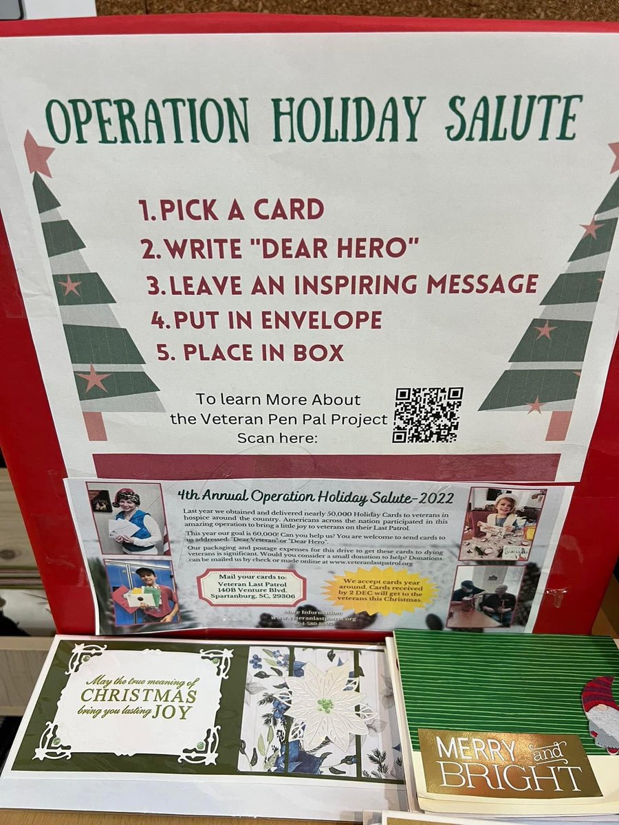 Thank you <a href="/USOCampWalker/">USOCampWalker</a> for supporting <a href="/VeteranPatrol/">Veteran Last Patrol</a>’s 4th Annual Operation Holiday Salute! 

A card making station was set up for soldiers and families to write to our #veterans in hospice care back in the states for their last holiday. Thank you! 🫶

#GivingTuesday2022