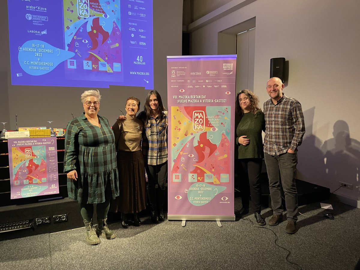 Hoy se ha presentado <a href="/mazokaferia/">MAZOKA MARRAZKI AZOKA</a> que celebrará la VIII edición del mercado de dibujo e ilustración de Vitoria-Gasteiz del 16 al 18 de diciembre, una presentación en la que ha participado <a href="/PGdeSalazar/">Pilar G. de Salazar</a>