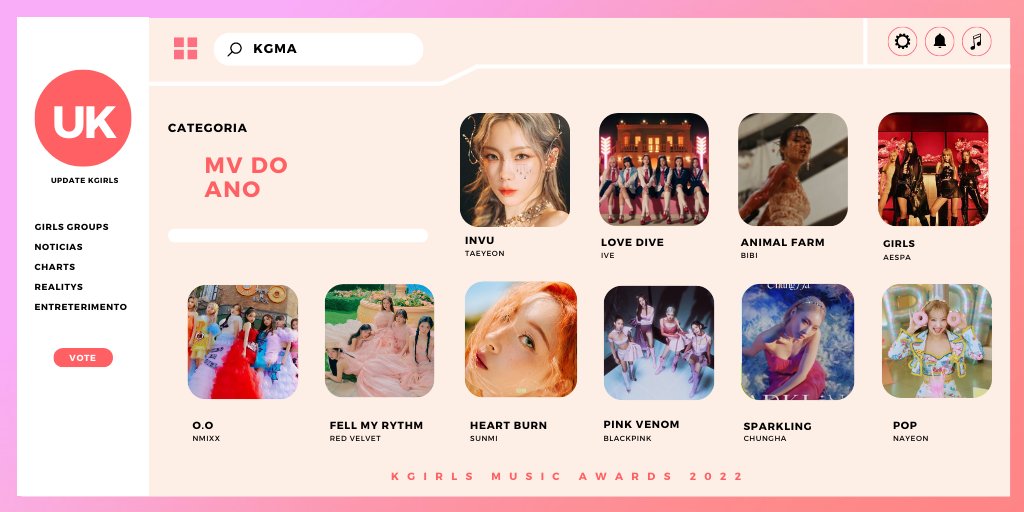 UpdateKGirls's tweet photo. 🚨 Indicadas a "MV do Ano" no KGirls Music Awards de 2022: #KGMA2022

Votações abertas no dia 3 de Dezembro. 🏆 https://t.co/7BGQa4JRLo