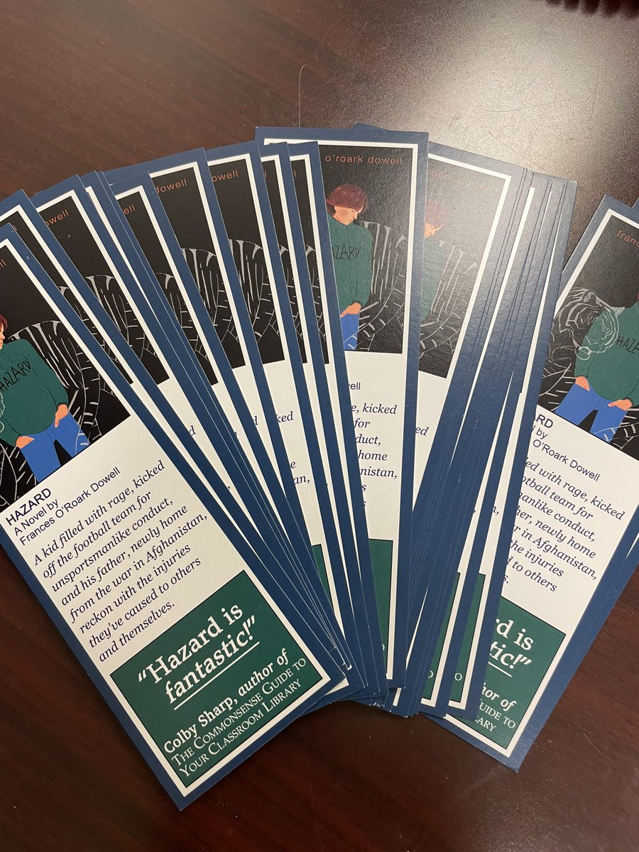 Thanks so much <a href="/FrancesDowell/">Frances O'Roark Dowell</a> for these bookmarks! My students were super excited to see them!