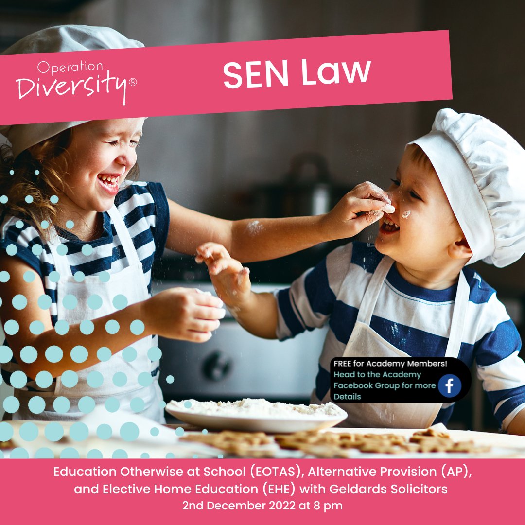 Douglas Hamer from Geldards is joining us to discuss all things EOTAS, AP and EHE. 

Academy Members can watch on our website or through the Academy Facebook Group. If you're not a member, you can sign up on the link below and start your trial for £1
ow.ly/6rH150KVn9a