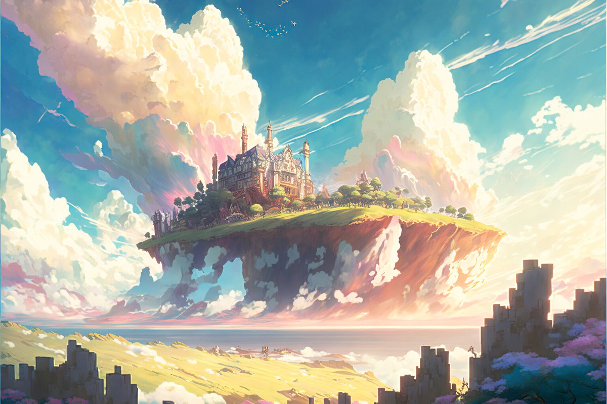 DeepVoyage_Ofc's tweet photo. High Fantasy Anime Landscape
(for more details, read the description)

#Digital2D #art #digitalart #conceptart #illustration #environment #animelandscape #animeenvironment #fantasy #highfantasy #anime #animestyle #animeart #AIart #AIdigitalart #Castle #colorful #floatingisland https://t.co/hQKkTsj3Wf