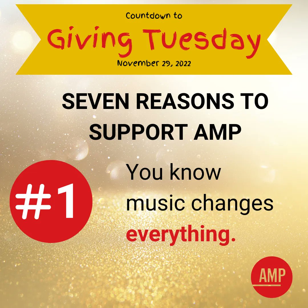 It's #GivingTuesday and we've reached the top reason you should support AMP: You know #music changes EVERYTHING. Donate now: buff.ly/3sISehZ  #mentalhealth #mentalwellness #mentalhealthmatters #GiveNOW