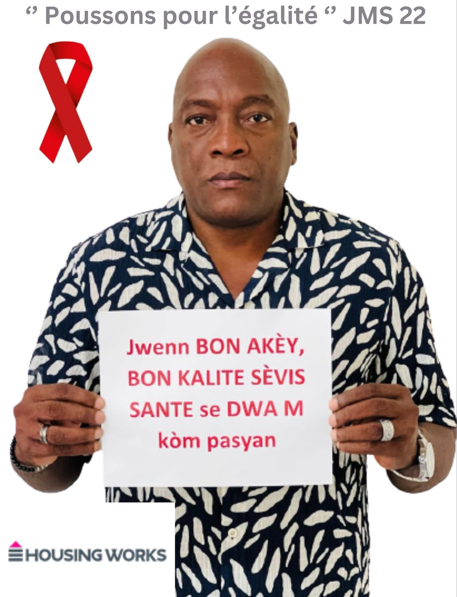 housing_WHaiti's tweet photo. Campagne de sensibilisation en prélude à la journée mondiale de la lutte contre le VIH/Sida. Housing Works Haiti  remercie M. Gerald Marie Alfred Président ACESH "poussons pour l'égalité". JM22
 #JMS22 #PNUD #onusidahaiti #PEPFAR #mspphaitii #housingworksinc https://t.co/gfkcj8IdxC