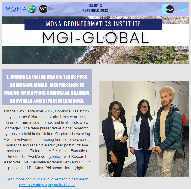 MgiBlue's tweet photo. The November 2022 Issue of the MGI-Global Newsletter is now available. 

- See details here: https://t.co/T39qDnMGSj

- Subscribe here: https://t.co/NodLWEvLmY

Email: info@monainformatixltd.com
Telephone: 876-977-3160-2
Website: https://t.co/BscFNX2HX6

#mgi #mgimona #monagis https://t.co/yRy7vHEb2F