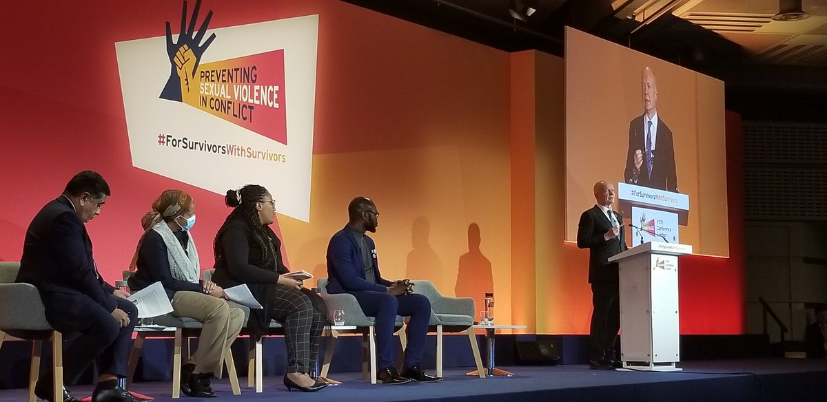 Karine_Bonneau_'s tweet photo. Lord Hague ending #PSVI that he launched 10 years ago : "Male leaders need to do more. As men are 100% of the problem, they shall be at least 50% of the solution". #ForSurvivorsWithSurvivors https://t.co/pXsvUwPPqV