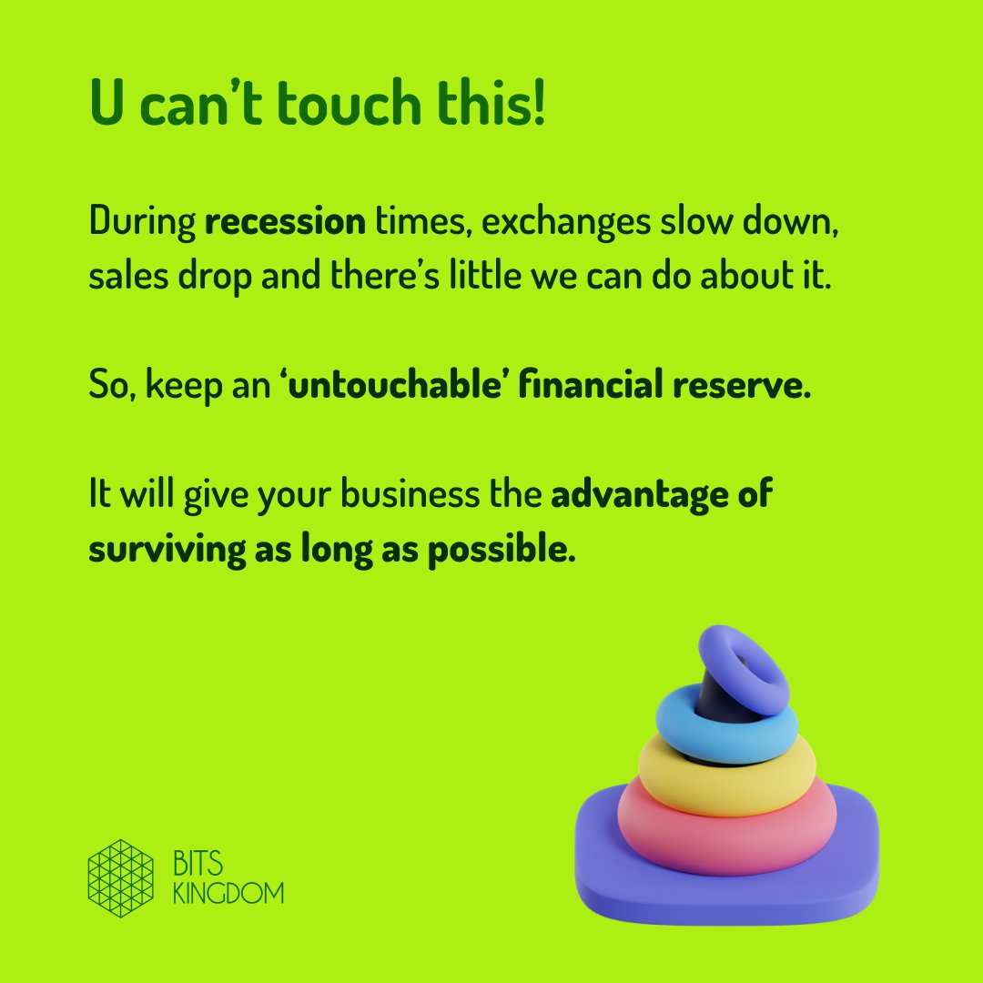 BitsKingdom's tweet photo. Donβt let the recession become your obsession! Instead, take note of these #businesstips and fight back!
#bitstips #biztips #smallbiz #rainydays #recession