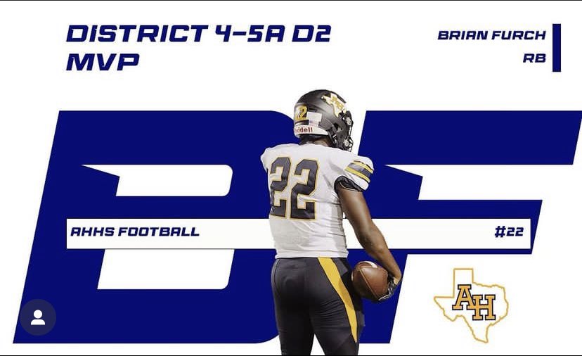 brian_furch21's tweet photo. Blessed to be all district 4-5A d2 mvp this year ‼️🙏🏾@Heightsfootbal3 @ps_jones72 @TrustMyEyesO https://t.co/T9NjlRSdFc