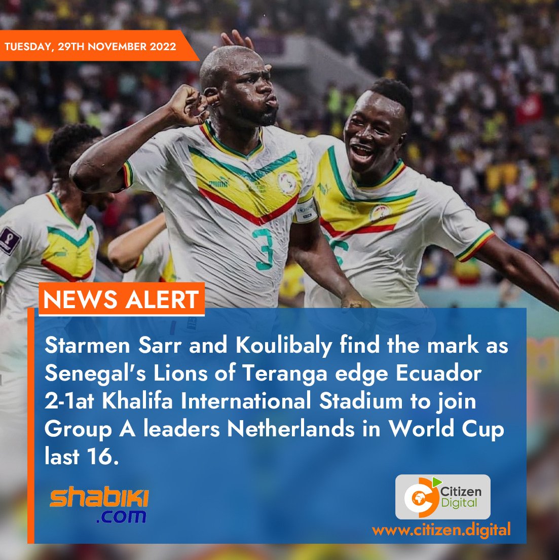 Hot 96 FM Kenya On Twitter Senegal s Lions Of Teranga Edge Ecuador 2 