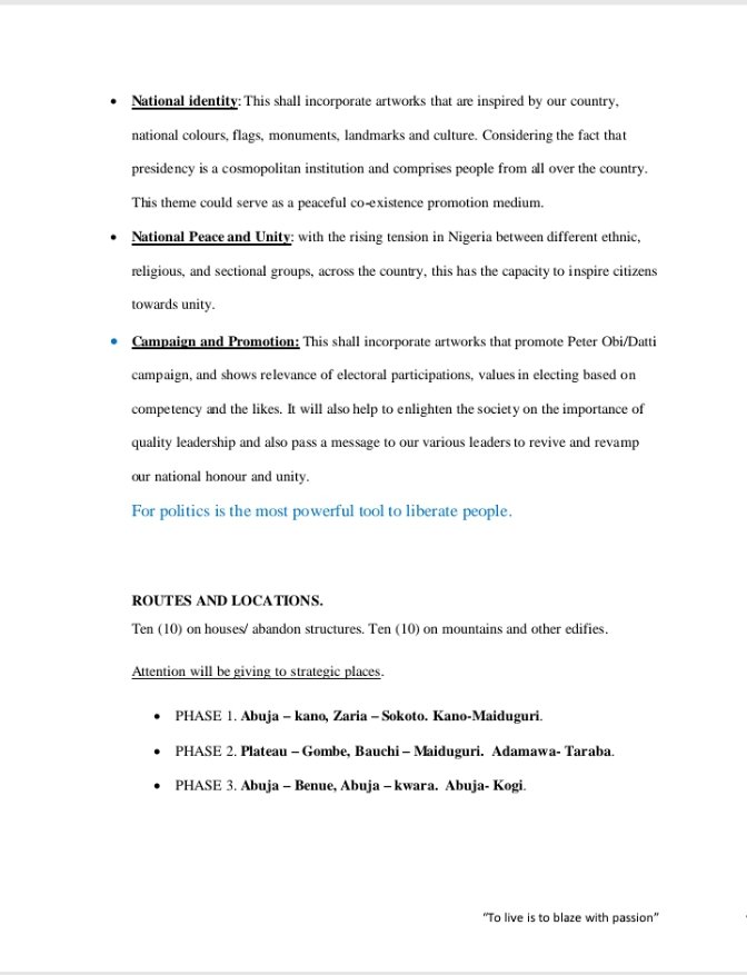 prexidor's tweet image. A detail breakdown of the Peter Obi's Wall painting along major express roads in the north. Please Retweet for others to see. @Vawulence_Space