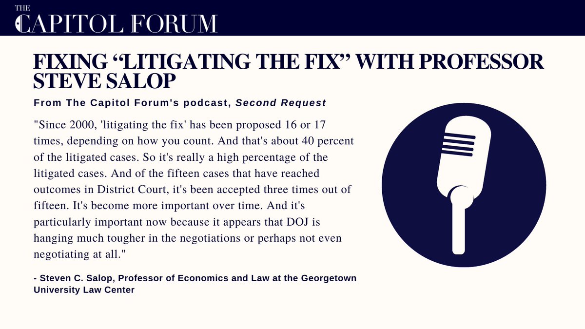 🎙️New podcast episode out today! Hear from @stevesalop as he discusses the paper he co-authored with @jesturiale about a proposal for how antitrust enforcers and courts can fix “Litigating the Fix.” Listen here and on major streaming platforms: thecapitolforum.com/resources/fixi…