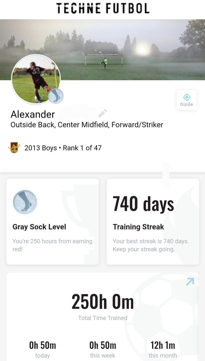 rkjohnson's tweet photo. Alex made it to gray socks in @technefutbol, 250 hours of training! He's already started working towards 500 hours and red socks, way to go! @DCFCDownriver #dctid https://t.co/Fiqtyg5eds