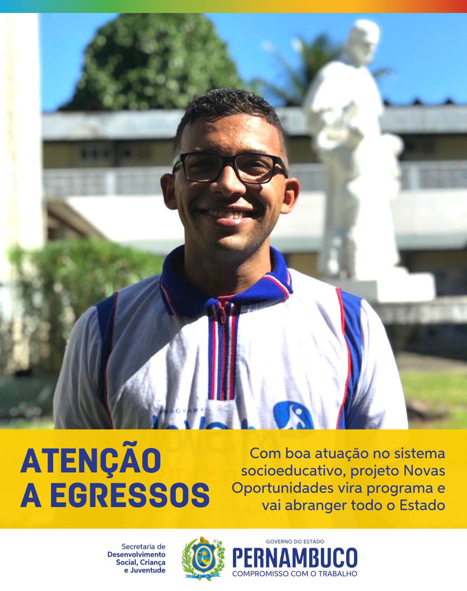 SDSCJPE's tweet photo. O @governope está ampliando uma política pública de reinserção social e prevenção à violência que vem dando bons resultados no sistema socioeducativo. O projeto Novas Oportunidades passa a ser programa e a ter abrangência em todo o Estado. Saiba mais: https://t.co/fBQxLElzv0 https://t.co/UTXYgcFXhX