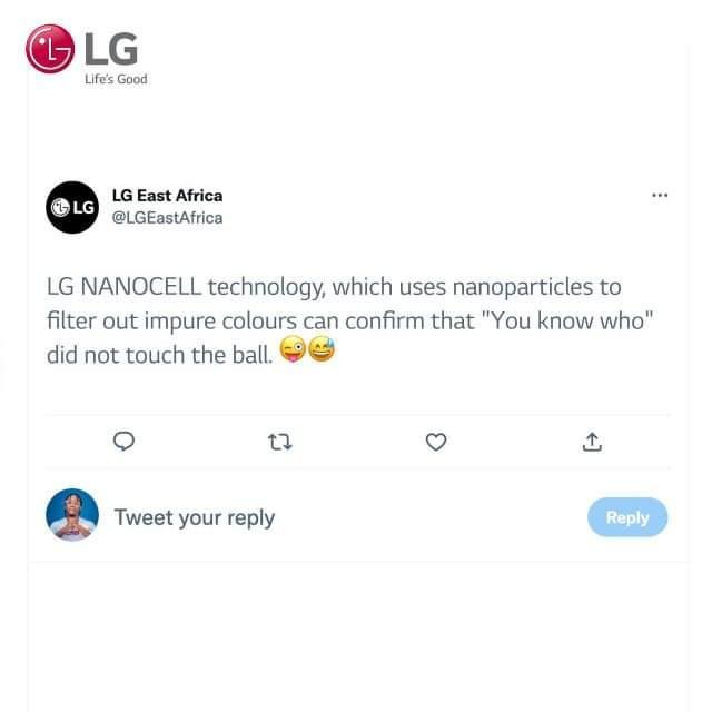 LGEastAfrica's tweet photo. Clarity in every moment. 😉
#LifeIsGood #LGEastAfrica #LGNanocell #NanoTechnology #Pixels #SmartTechnology #PureColors #Resolution #watch #movies #TV #Spectacular #Detail #games #sport #cinema #Space #cr7 #ronaldo https://t.co/ok2uKhAyEb