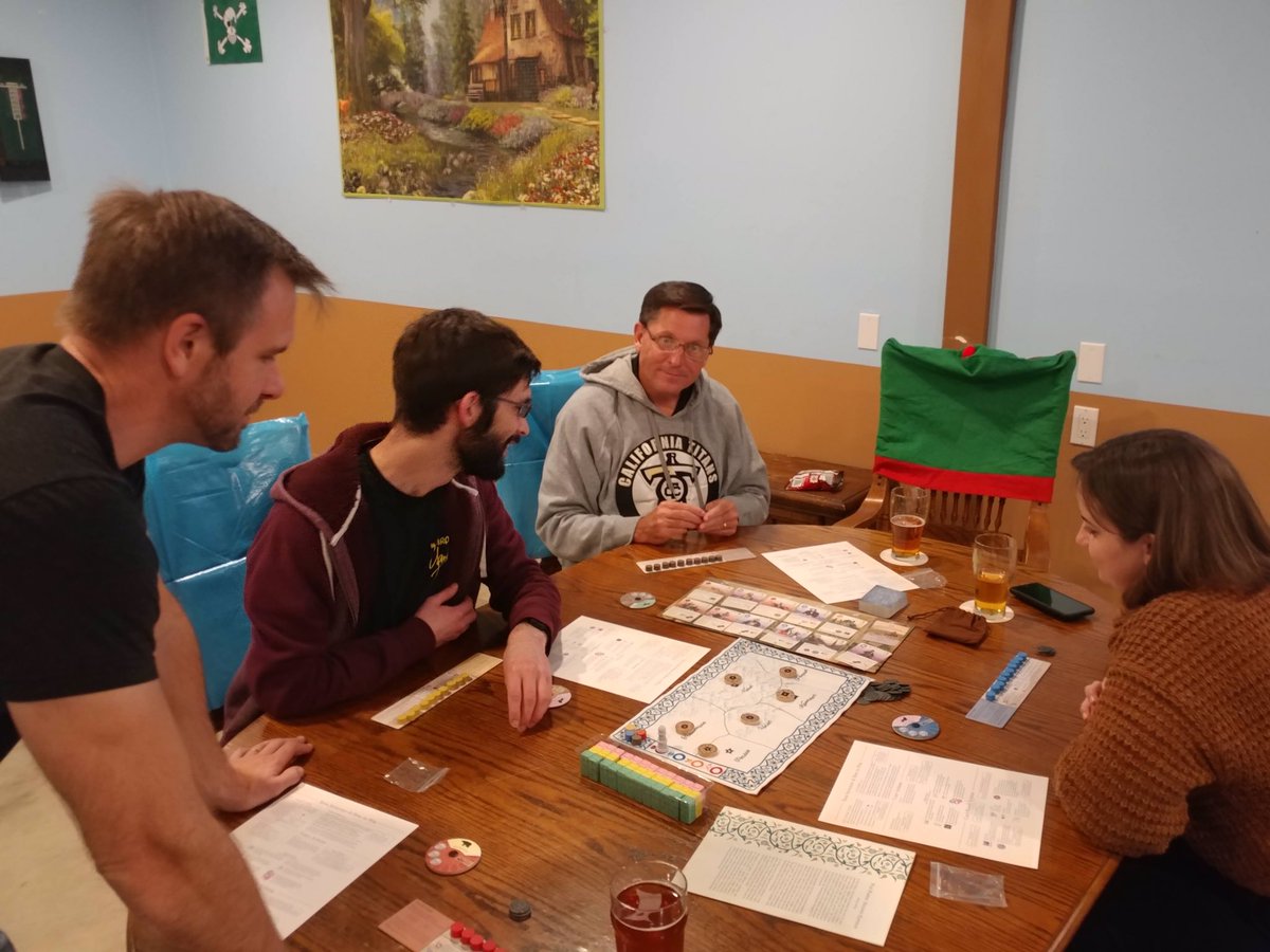 BoardGameBloke's tweet photo. Trying to get a game of Pax Pamir 2e for a while. Also trying to learn new #boardgames too so. Decisions decisions. Played Libertalia instead. Might have to bring other Pax titles to the #VCSBG Monday night gaming. https://t.co/Jm1Dpn0Mcj