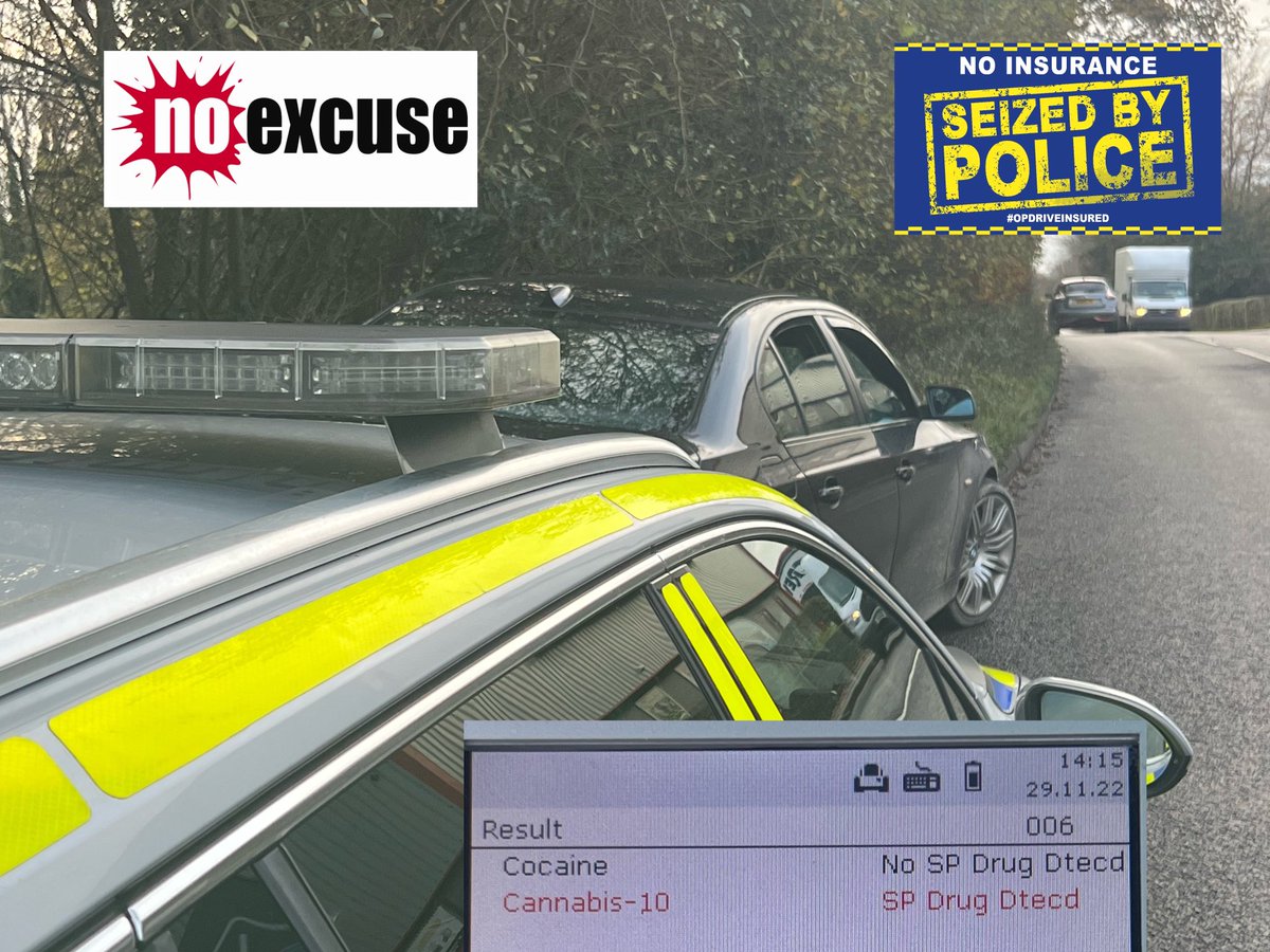 DC_NoExcuse's tweet photo. Putting your number plates on your mates car that you have borrowed because he does not have insurance or MOT was not a wise idea - especially because your insurance was cancelled - #1InCustody for drug drive, possession of drugs and various other RTA offences #NoExcuse #Fatal5 https://t.co/JivKt3nSrV