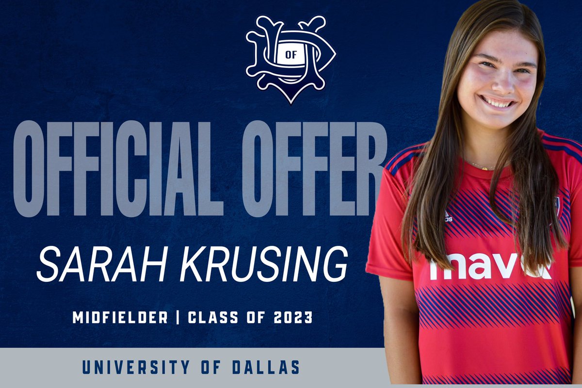 After a great conversation with Coach Lexi and Coach Quiray, I have received a verbal offer from University of Dallas to continue my athletic and academic career! I am so grateful for this opportunity! <a href="/FCDNorthBlack/">FC Dallas</a> <a href="/lexistinson/">Lexi Stinson</a> <a href="/UDallasWSoccer/">UD Women's Soccer</a> @MCAstampede