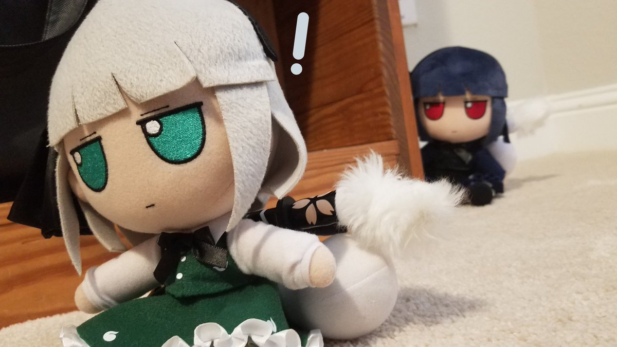 ReimuDailyLife's tweet photo. Youmu senses a shadow. With the two evenly matched in swordplay, only one recourse remains. https://t.co/BeqK4uOOEt