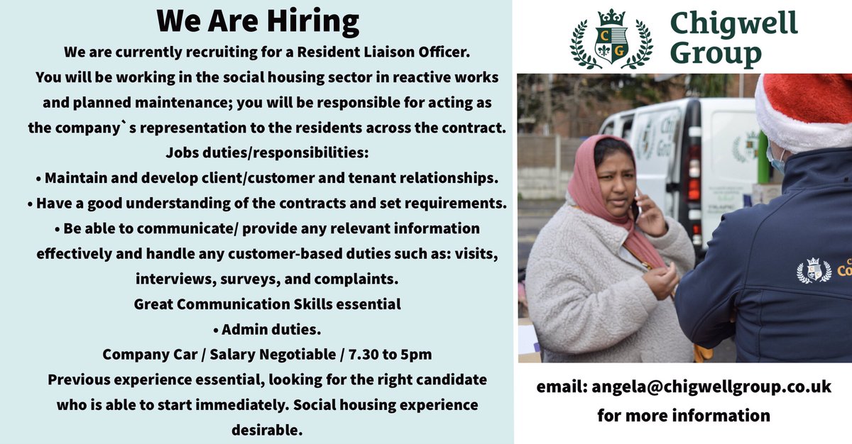Chigwell Group (@chigwellgroup) on Twitter photo Great opportunity for the right person. #jobsearch #JobAlert Great opportunity for the right person. #jobsearch #JobAlert