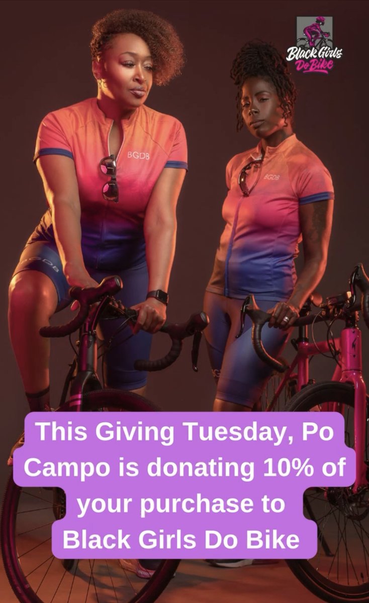 For #GivingTuesday <a href="/pocampobags/">Po Campo Bags</a>  is donating 10% of sales to Black Girls Do Bike! A Po Campo bag is sure to make a great gift for any cyclist in your life. #womensupportingwomen #bikeandbefree 

pocampo.com