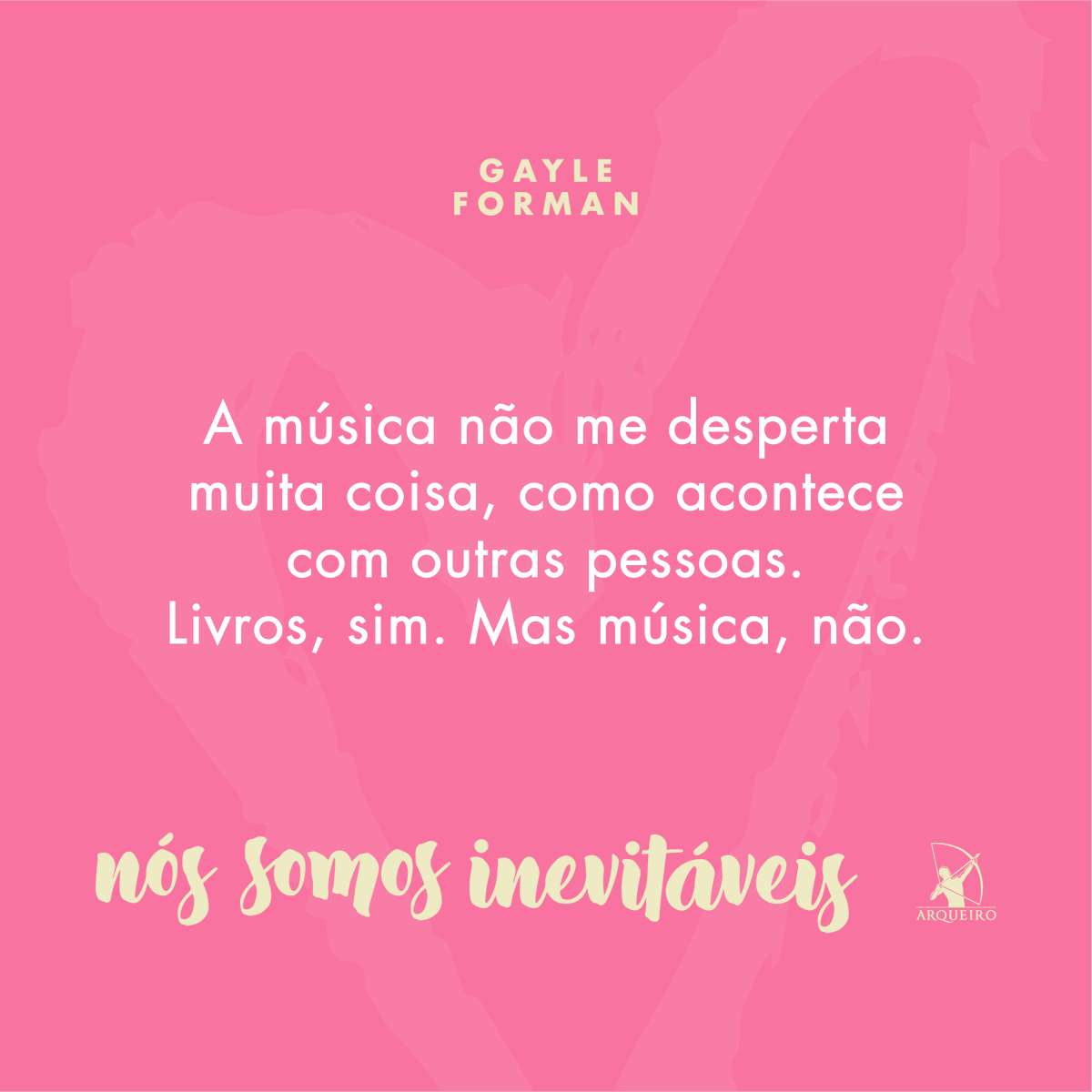 editoraarqueiro's tweet photo. 📖 💕 Algumas histórias de amor estão destinadas a acontecer...
"Nós somos inevitáveis", é o novo romance de Gayle Forman.
Amazon: https://t.co/ogxC7dNcBt
Submarino: https://t.co/wWqDsYV2fv
📚 Conheça os livros da autora: https://t.co/D5hoPWf9D3
#gayleforman https://t.co/Nv3kCHWKVn