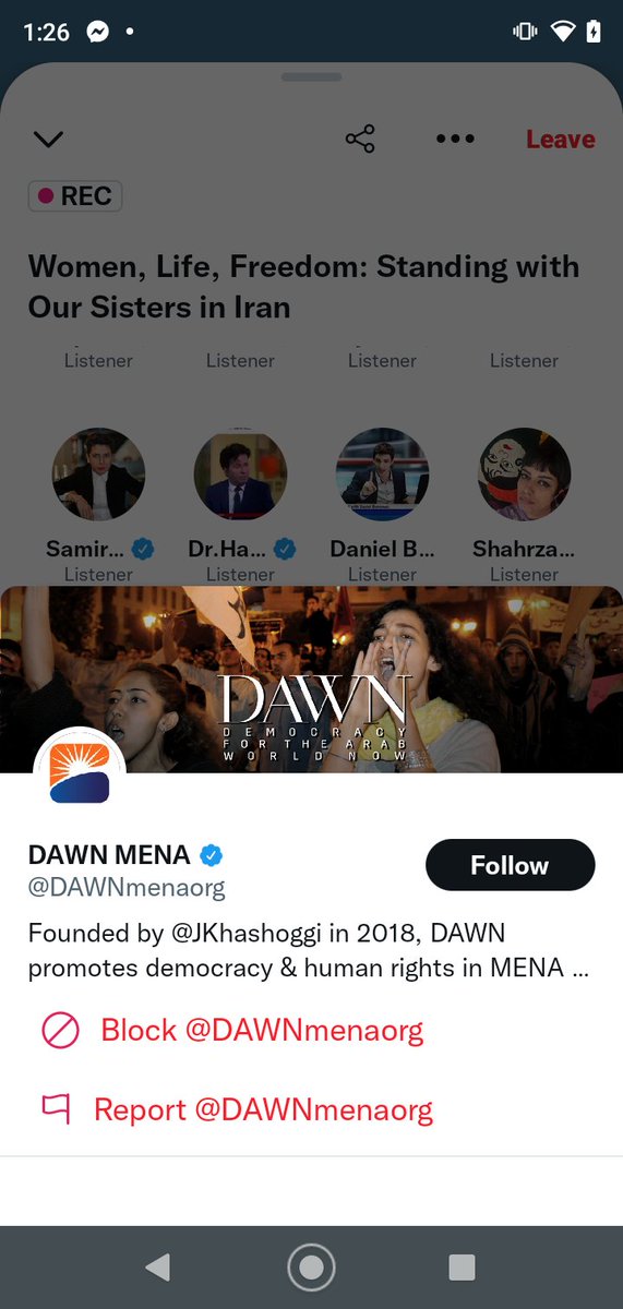 rahar9075's tweet photo. @Ranting4Canada @__Injaneb96 @SedSia We'll look who is here .. another disguised NIAC style lobby
#DAWNmenaorg
Also niac Mahsa alimardani in @article19org who infiltrated this org to whitewash crimes of mullahs.
Cc @UNWatch @UnwatchedU
And they never gave us women mic to speak https://t.co/M2AjwnAGjp