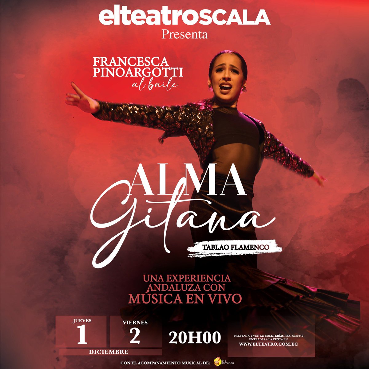 elteatroec's tweet photo. Este 1 y 2 de diciembre a las 🕒 20:00, vive la mejor experiencia andaluza junto a @FranPinoargotti 💃🏻acompañada de música en vivo 🎶 ¡Únicas presentaciones! 

🎟 Entradas a la venta en ➡️ https://t.co/7MXXipRslU. 
📍 #ElTeatroEC de @ScalaShopping. https://t.co/UsGC00zzIr