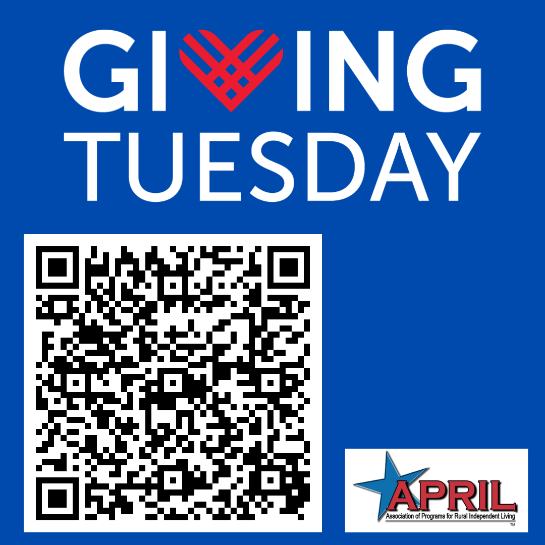 It's #GivingTuesday! Support APRIL today by either donating or joining as a member (CIL, SILC, or individual member). - mailchi.mp/b8d9dea206b8/i…
.
Image Description: Blue background with APRIL logo at bottom right corner and QR code to donate via PayPal.