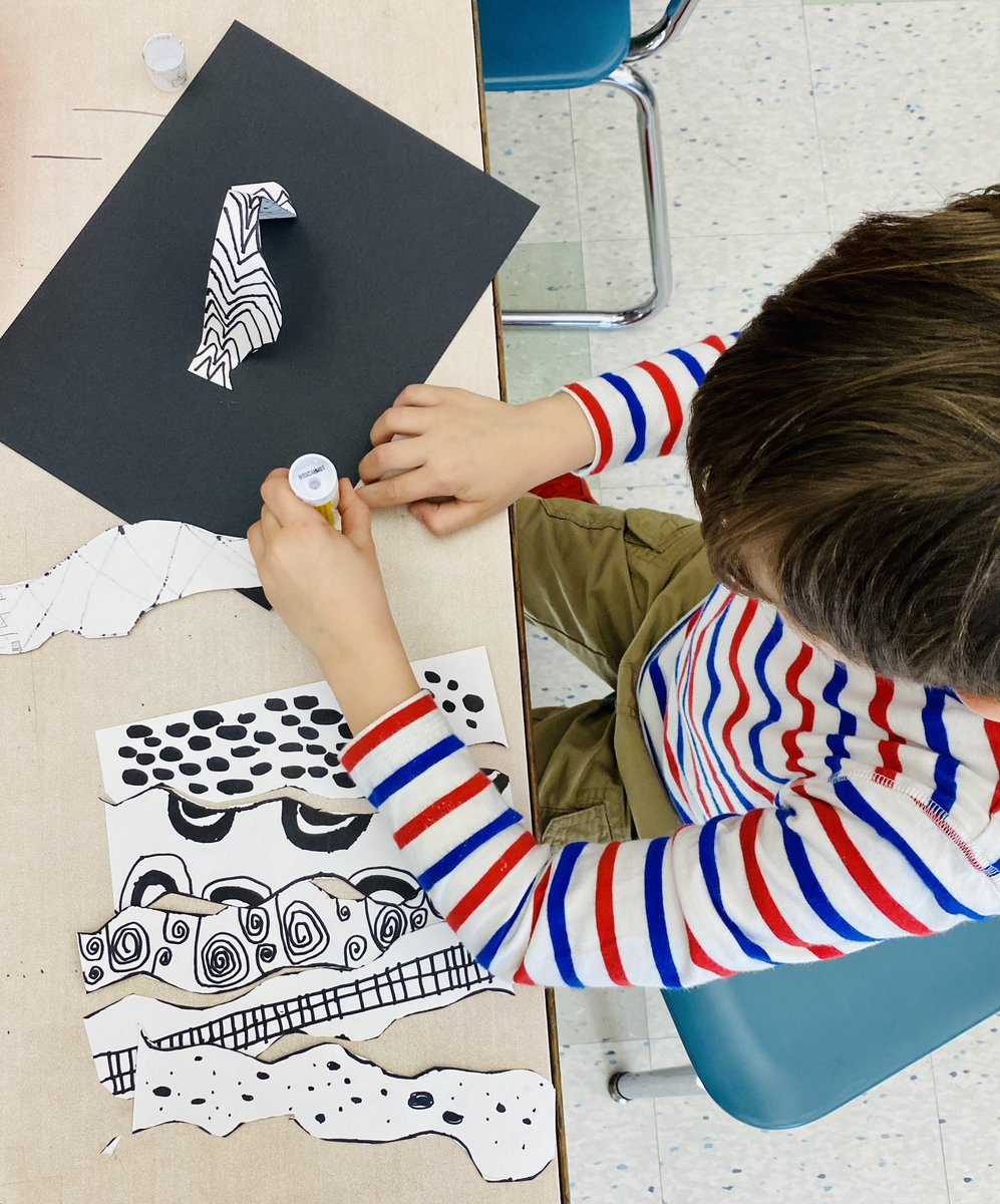 2nd grade artists working hard to create relief sculptures in the style of Charles McGee! <a href="/JeffersonLabs/">Jefferson Labradors</a>