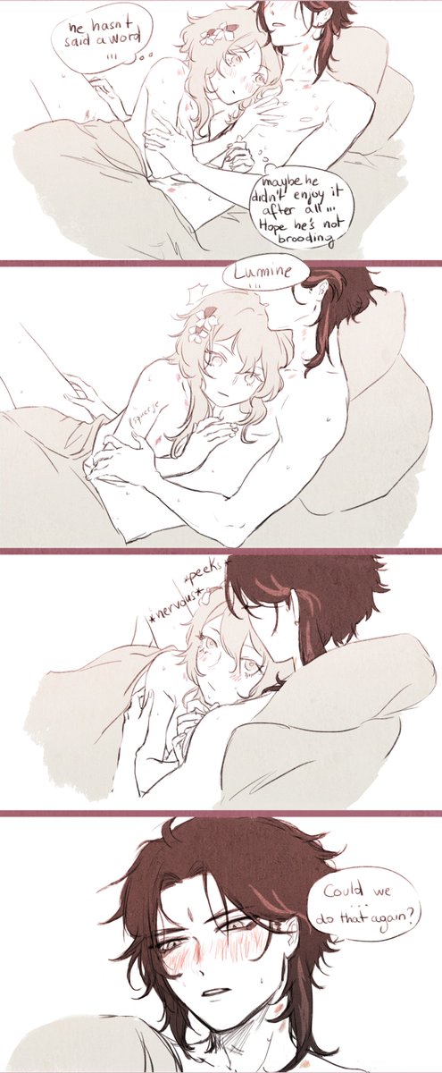 bonus context as promised (before &amp; after) 
#魈蛍 #xiaolumi 