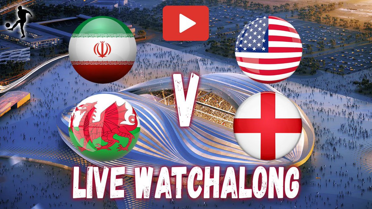 LIVE 6:45pm, the final games in Group B with #TeamEngland v #TeamWales & #TeamIran v #TeamUSA.

➡️ youtu.be/C9vCGajBZW0

W/ @ProsOnlySports @CM22ENT @UtdReiss @JcSpitfire & more!