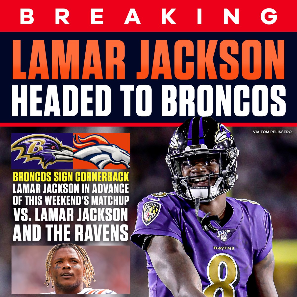 🚨 BREAKING 🚨 CB Lamar Jackson has a new team.