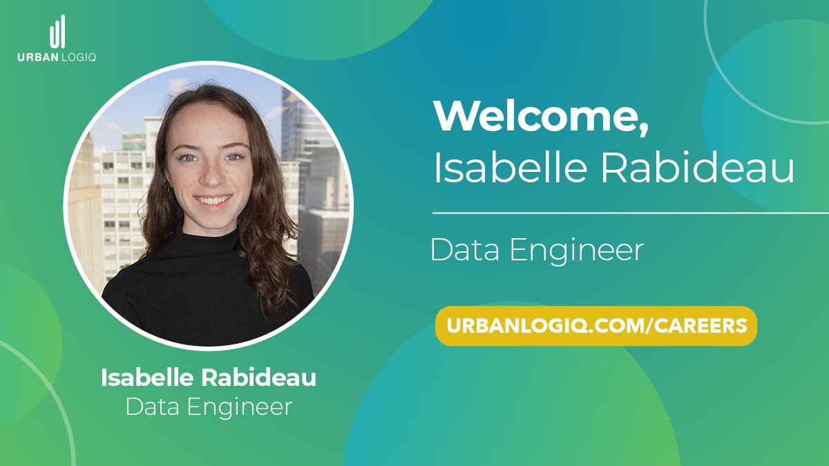 UrbanLogiq's tweet photo. It’s our pleasure to welcome Isabelle Rabideau to our growing team! Isabelle has a Bachelor’s in International Economics from @UBC, has conducted environmental economics research in academia, government, &amp; nonprofits, &amp; is passionate about empowering communities💪. Welcome! https://t.co/TNDTjPnstu
