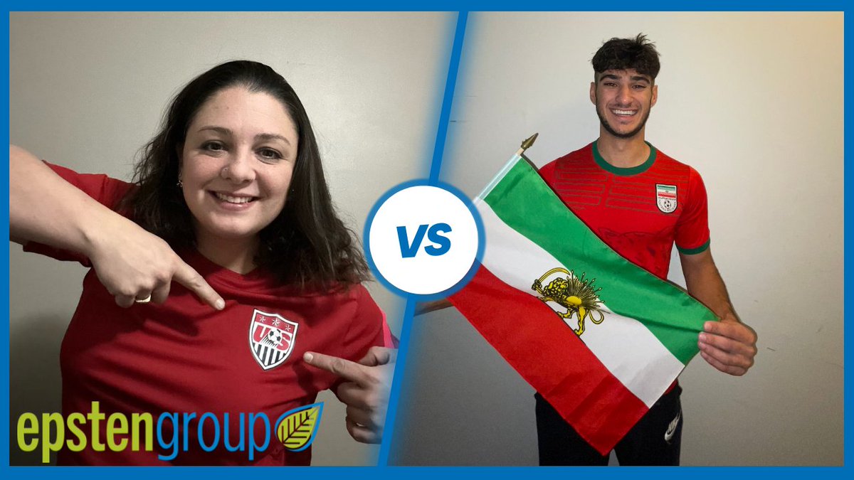 Epsten Group, a Salas O'Brien Company (@epstengroup) on Twitter photo Our staff is ready for today’s World Cup matchup! Eemon Nasiri represents his dad’s home country of Iran.  Amy Danner is wearing the red, white, and blue of USA. We are proud to support diversity, inclusion, and equity. Join our team today:
ow.ly/CHgL50LQkUj
#WorldCup2022 Our staff is ready for today’s World Cup matchup! Eemon Nasiri represents his dad’s home country of Iran.  Amy Danner is wearing the red, white, and blue of USA. We are proud to support diversity, inclusion, and equity. Join our team today:
ow.ly/CHgL50LQkUj
#WorldCup2022