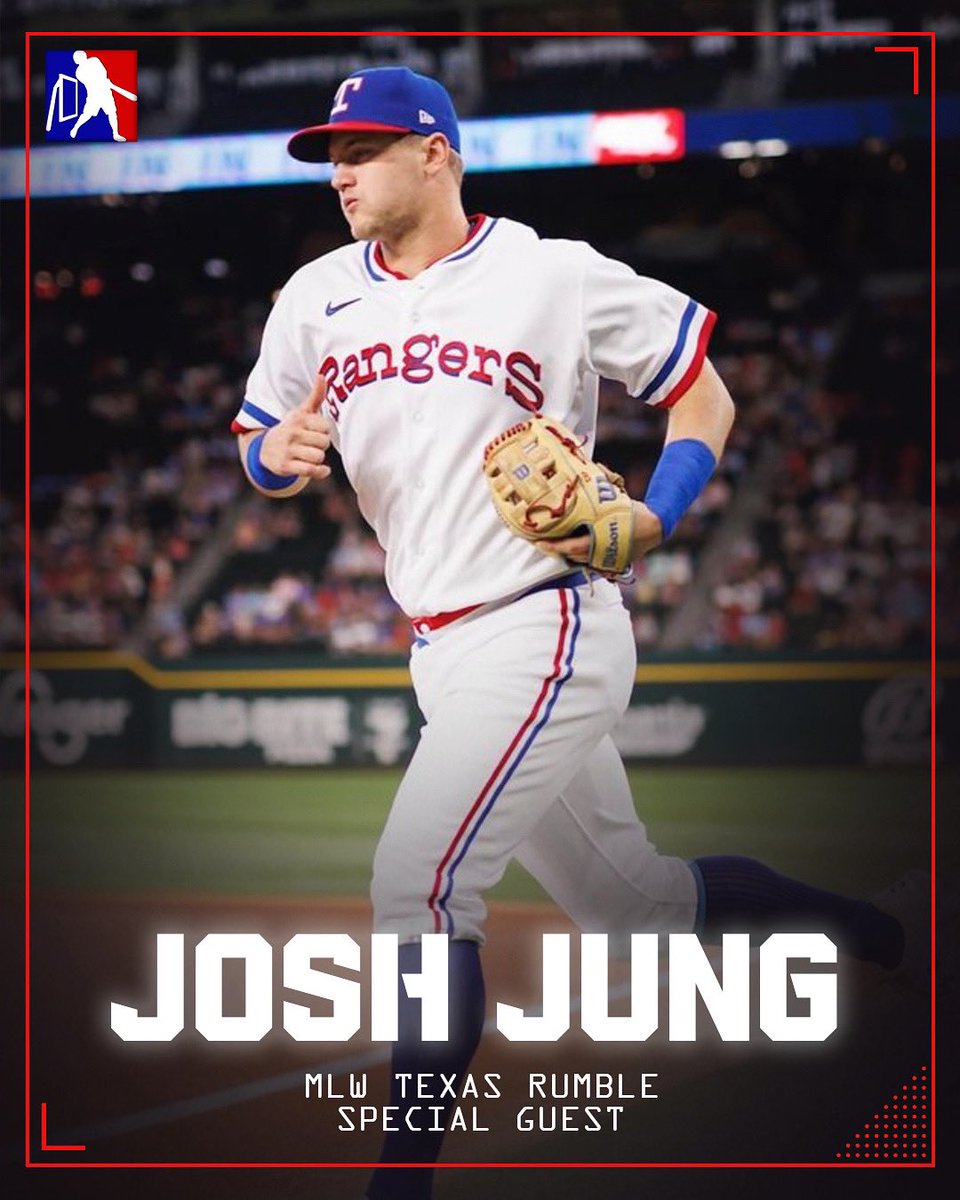 SPECIAL GUEST ALERT! ⚾️ Texas Rangers 3B @josh6jung will be joining us for the Texas Rumble Tournament in Conroe, TX on Dec. 10-11! He’ll also be playing alongside K. Schultz, Saylor, and Coughlin on MLW Blue in the 16+ division. 🚨Rules/registration🚨: leaguelineup.com/topnews.asp?ur…