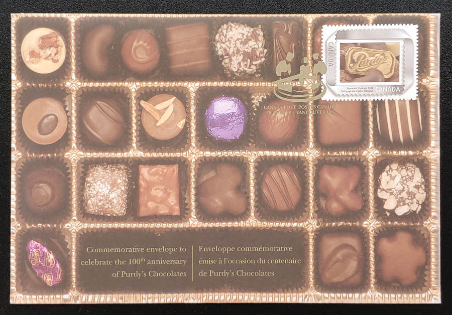 Canada Post 2007 Purdy's Chocolates Centenary Cover, 10,000 made Lot 59 in our auction Saturday 3rd December 2022 #CanadaCover #LimitedIssueCovers #PurdysChocolateCovers

bit.ly/3XF9OSb