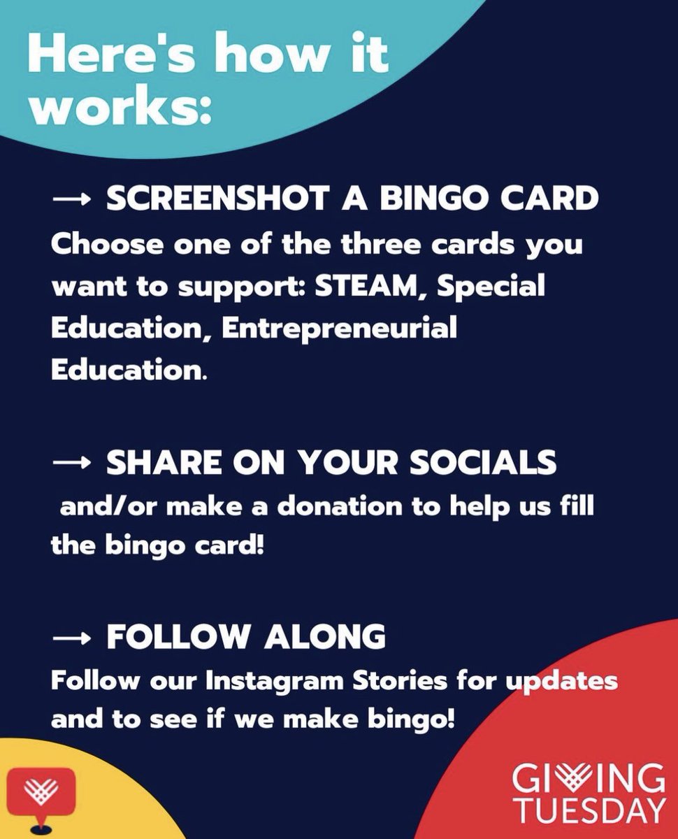 COME PLAY BINGO WITH US! It's #GivingTuesday and we're playing EdCorps Bingo to support current and new classrooms using entrepreneurship as a force for learning!