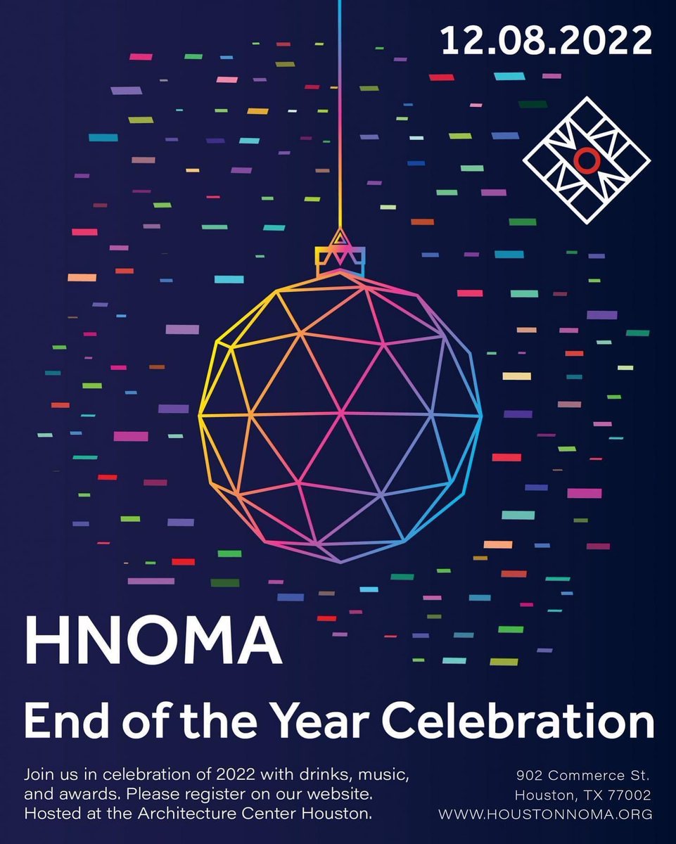 NOMA_Houston's tweet photo. !!🪩 RSVP TODAY🪩!!

Join us to celebrate the end of 2022 with drinks, music, and chapter awards at the Houston Architecture Center!

LINK: https://t.co/Jl92hYJQIo https://t.co/AJTNbnuGur