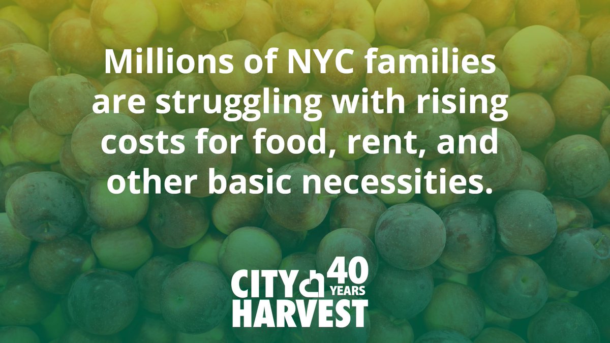 Join us in supporting @cityharvest this #GivingTuesday to help feed our NYC neighbors experiencing food insecurity. Every $1 helps feed 4 NYers for a day. Donate today at cityharvest.org/givingtuesdaym… #WeAreCityHarvest