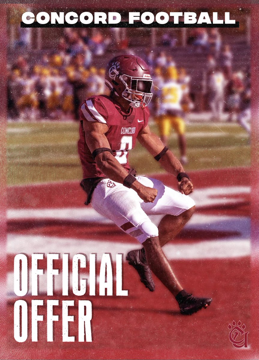 Offer 5!!
Thank you <a href="/Coach_HHarris/">Hunter Harris</a> and <a href="/ConcordFootball/">Concord University Football</a> !
<a href="/FCProspects_/">First Class Prospects</a> 
#GodSpeed