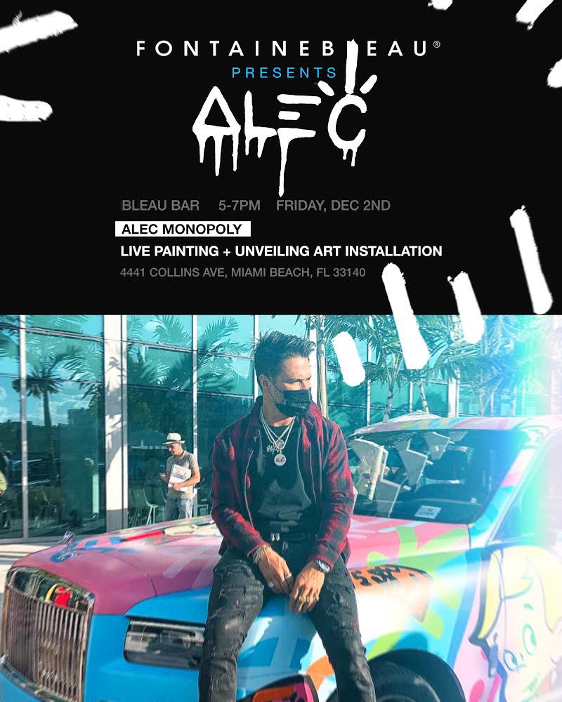 🌴Richies!🌴 @alecmonopoly will be hosting a live painting event and presenting a brand new Art installation in Miami for Art Basel! 🎩🎨 🗓 December 2nd ⏰ 5-7PM This event is open for all holders 🎉