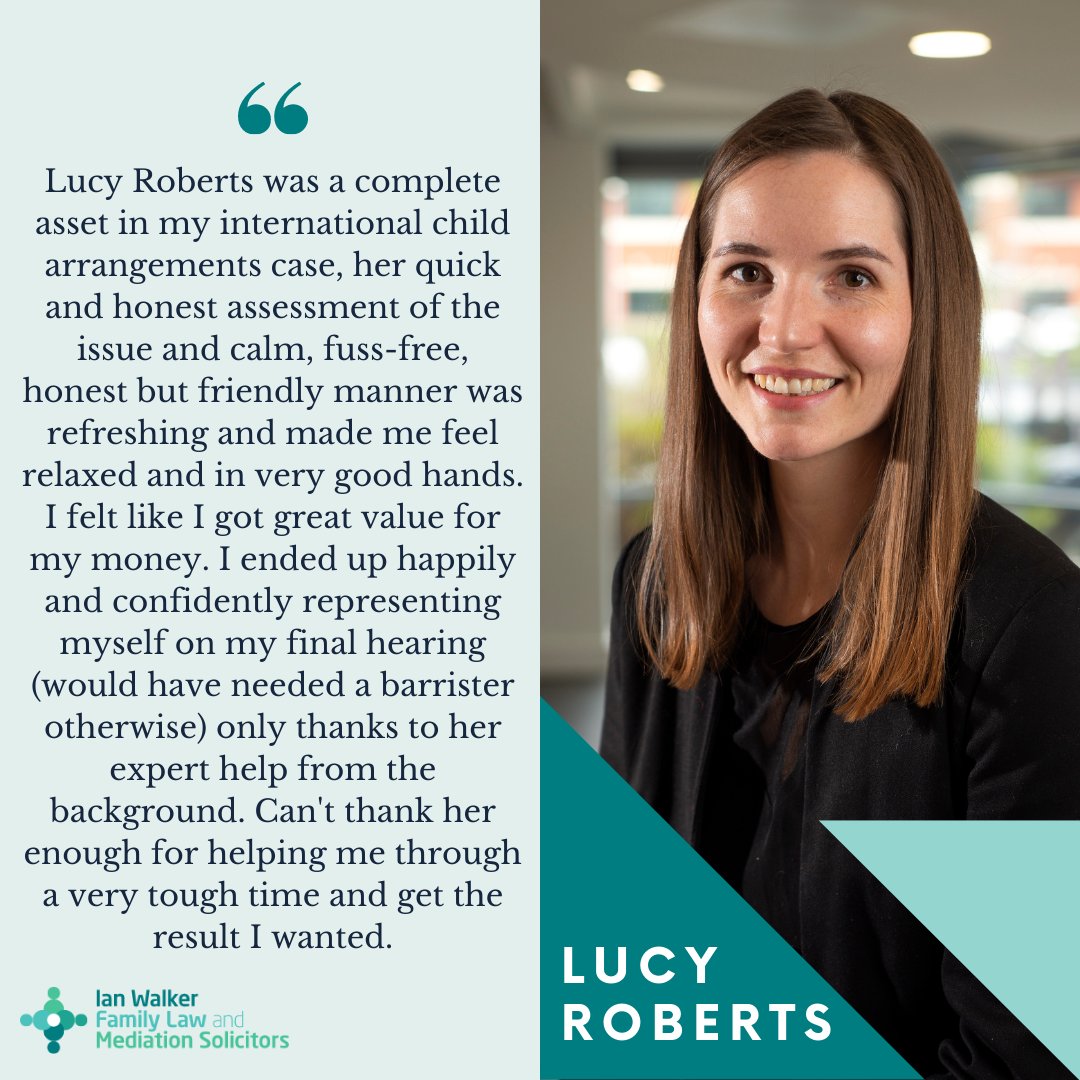 FamilyLawMed's tweet image. A heart-warming testimonial for our solicitor and child abduction specialist Lucy Roberts.
.
To find out more about Lucy and the work she does, you can visit our website: familylawandmediation.co.uk/team-member/lu…
.
#tuesdaymood#familylawyer #legalsupport #legalservices #divorcelaw #divorcelawyer